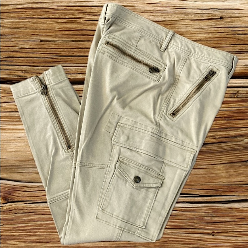 POLO RALPH LAUREN Cargo Zip Skinny Pants Size 14 Khaki Beige